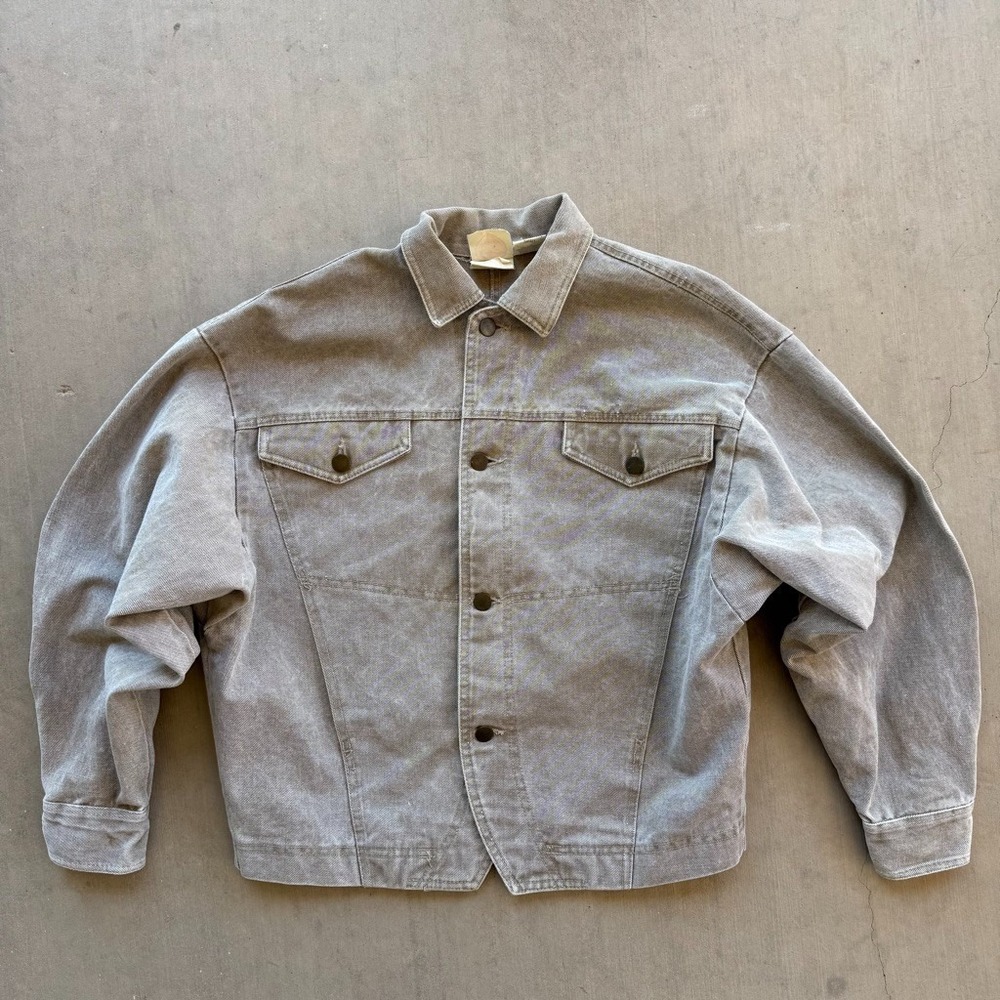 Vintage 80s Candie's Denim Jacket Womens Small Gray Acid Wash Cropped‎ Jean Coat
